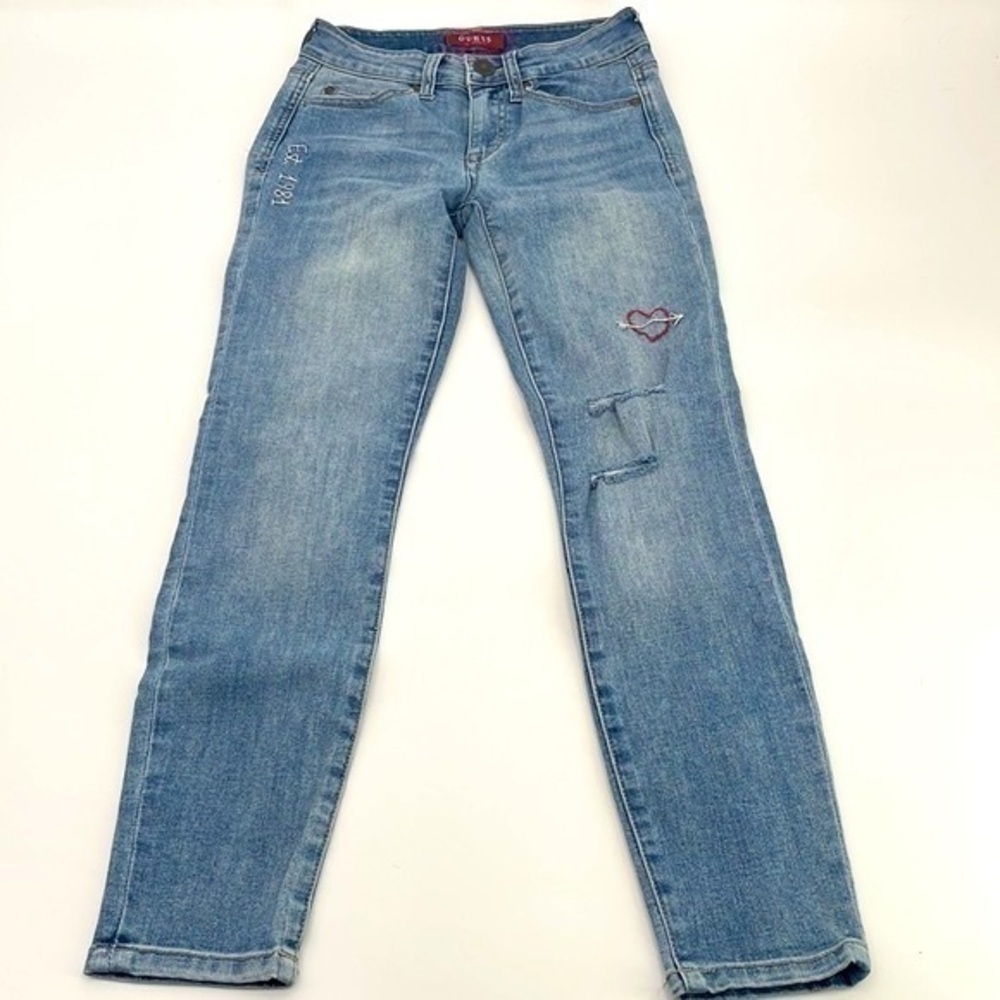 UEC Guess embroidered Guess jeans “Love Guess” size 24 - Picture 2 of 8